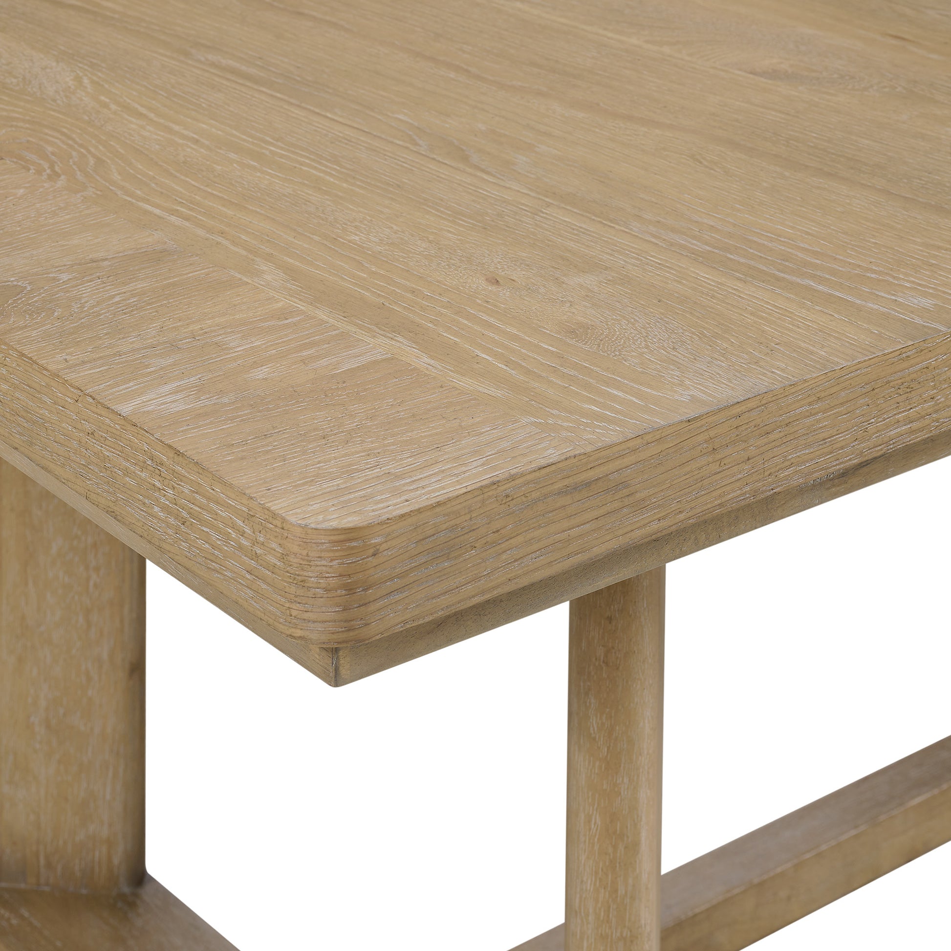 C Brown Trestle Table Brown Solid Wood