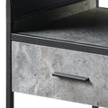 Concrete Grey And Black 1 Drawer End Table Black Grey Primary Living Space Modern Drawers Rectangular Wood Metal Sled