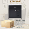 30 Inch Black Bathroom Vanity With Ceramic Sink And Large Storage Ideal Choice For Small Bathrooms Black Bathroom Solid Wood Mdf