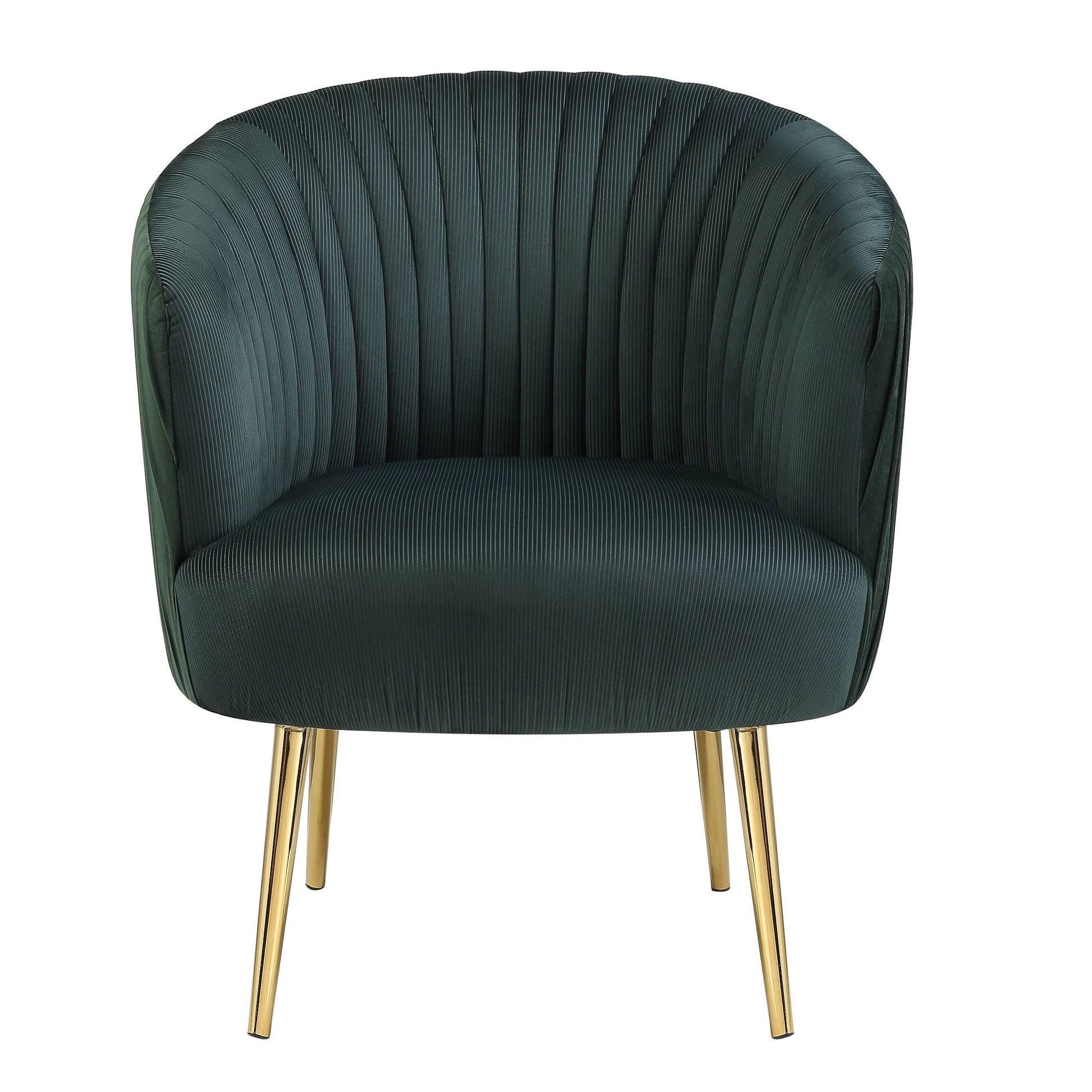 Green And Gold Tufted Back Barrel Chair Green Primary Living Space Modern Velvet