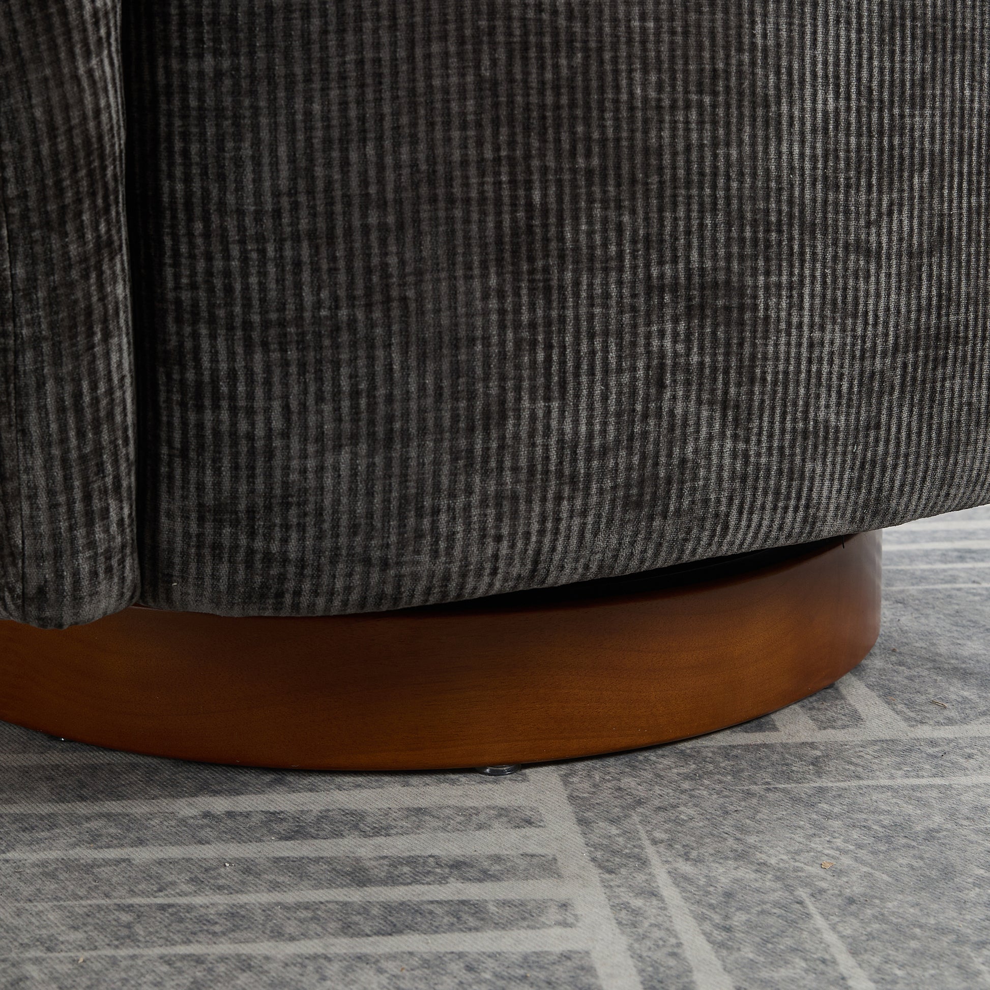 30.3"W Swivel Accent Barrel Chair And Comfy Round Accent Single Sofa Chair, 360 Degree Club Chair, Lounge Armchair For Living Room Bedroom Nursery.Charcoal Charcoal Chenille