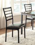 Black Finish Side Chairs Set Of 4 Metal Frame Casual Dining Furniture Black Dining Room Casual Side Chair Metal