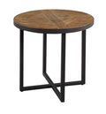 Faro Brown Round End Table Brown Solid Wood