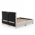 Full Size Upholstered Platform Bed With Support Legs,Beige Beige Upholstered