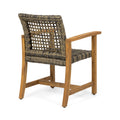 Hampton Wood And Wicker Dining Chair Set Of 2 Natural Stained Pe Rattan Iron