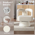 Coolmore 360 Degree Swivel Cuddle Barrel Accent Chairs, Round Armchairs With Wide Upholstered, Fluffy Fabric Chair For Living Room, Bedroom, Office, Waiting Rooms Beige Boucle Beige Foam Boucle