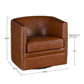 Capstone Tufted Barrel Swivel Chair Brown Wood