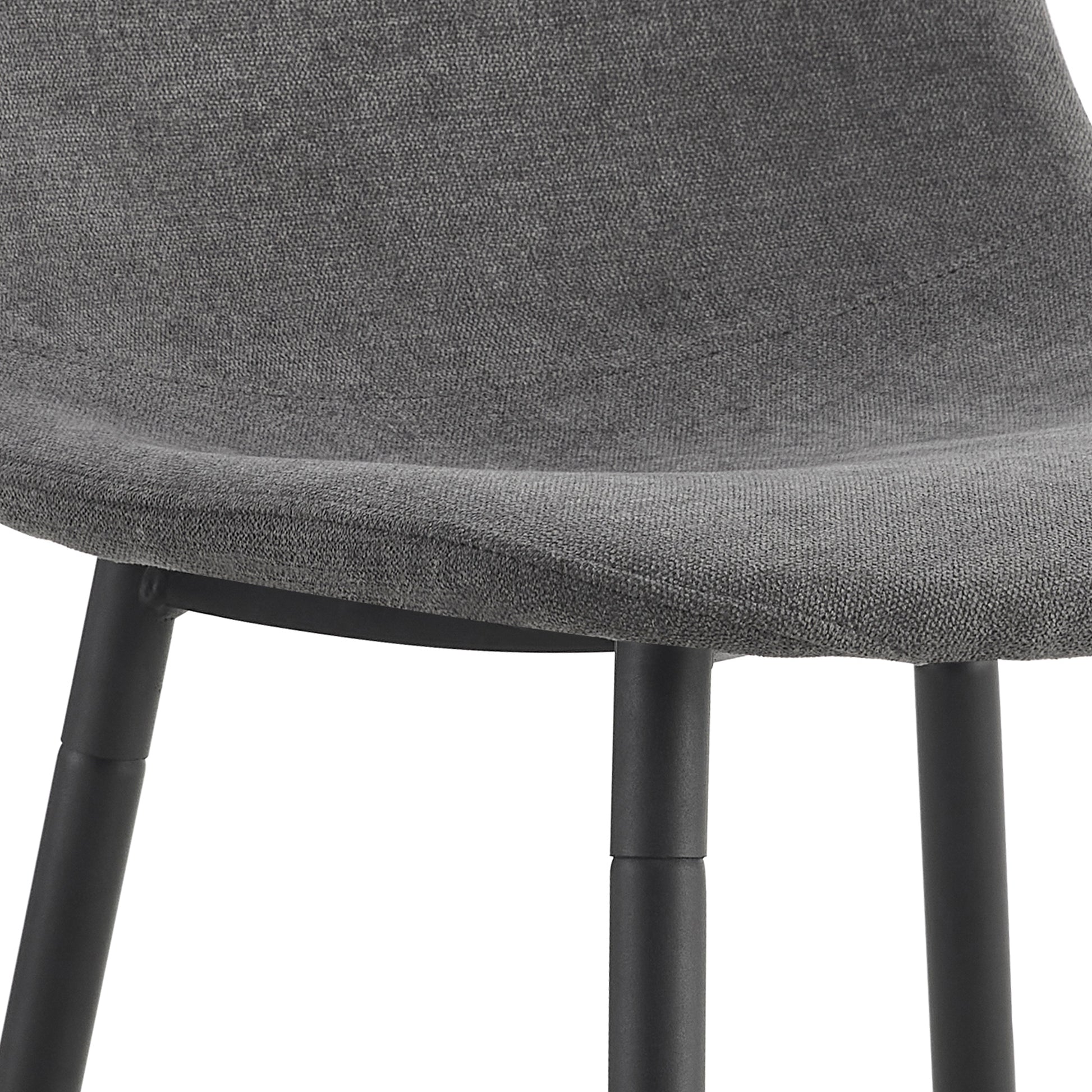 Table And Chair Set.Large Modern Rectangular Table With Brown Glass Top And Silver Metal Legs. Paired With 4 Dark Gray Chairs With Soft Linen Fabric Cushions And Black Metal Legs. Dark Gray,Silver Seats 4 Glass Metal