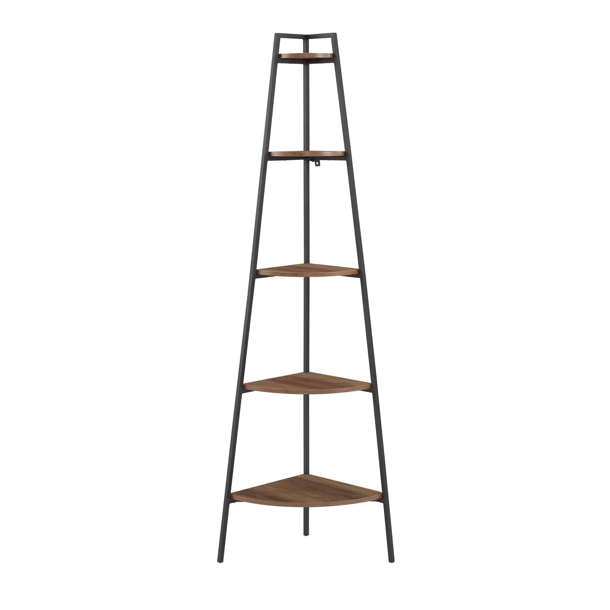 Modern Industrial Metal And Wood Corner Bookshelf Rustic Oak Oak Mdf Mdf