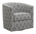 Little Gray Abstract Swivel Accent Chair Gray Foam Engineered Wood