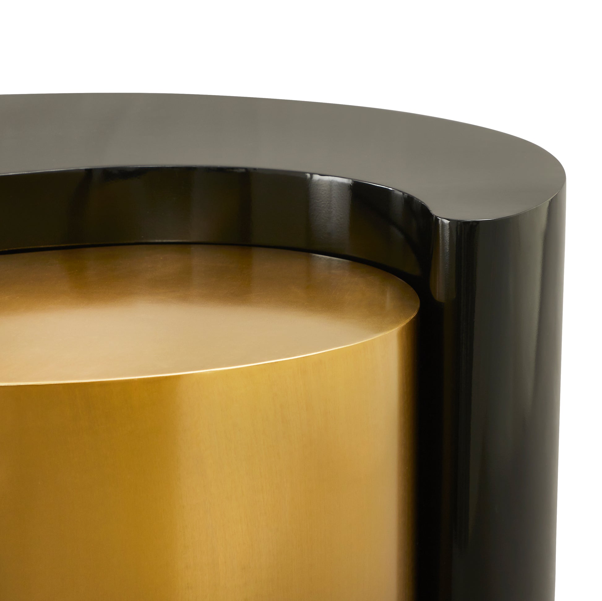 Ying Yang Modern & Contemporary Style 2Pc Coffee Table Made With Iron Sheet Frame In Black & Gold Black Gold Contemporary,Modern Coffee & End Tables Round Iron Iron