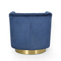 Swivel Arm Chair Blue Velvet