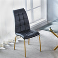 Modern Lattice Designdining Chair With Gold Metal Legs Set Of 4 Gold Black Metal