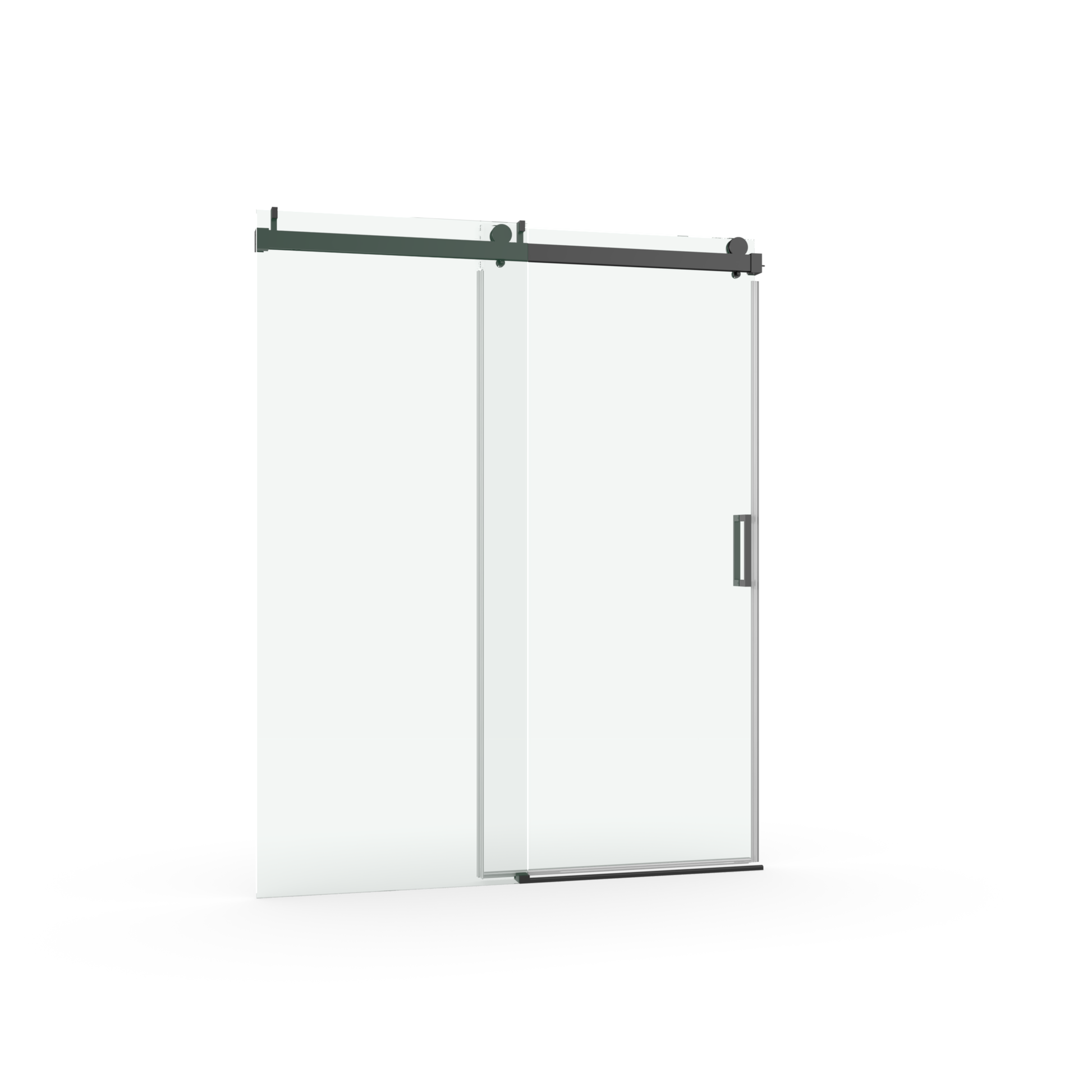 68" 72" W X 76" H Frameless Soft Closing Single Sliding Shower Door, 3 8" 10Mm Tempered Glass With Easy Cleaning Coating, Matte Black 22D01 72Mb Matte Black Bathroom Tempered Glass