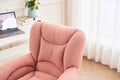005 Teddy Fabric 360 Swivel Home Office Chair With Gold Metal Base And Universal Wheels,Pink Solid Pink Office Sponge Wipe Clean Modern Office Chairs Tufted Back Foam Swivel Teddy