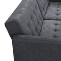 Sofa Bed Convertible Folding Dark Grey Lounge Couch Loveseat Sleeper Sofa Armrests Living Room Bedroom Apartment Reading Room Dark Gray Linen 2 Seat