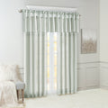 Lightweight Faux Silk Valance With Beads Dusty Aqua 50X26