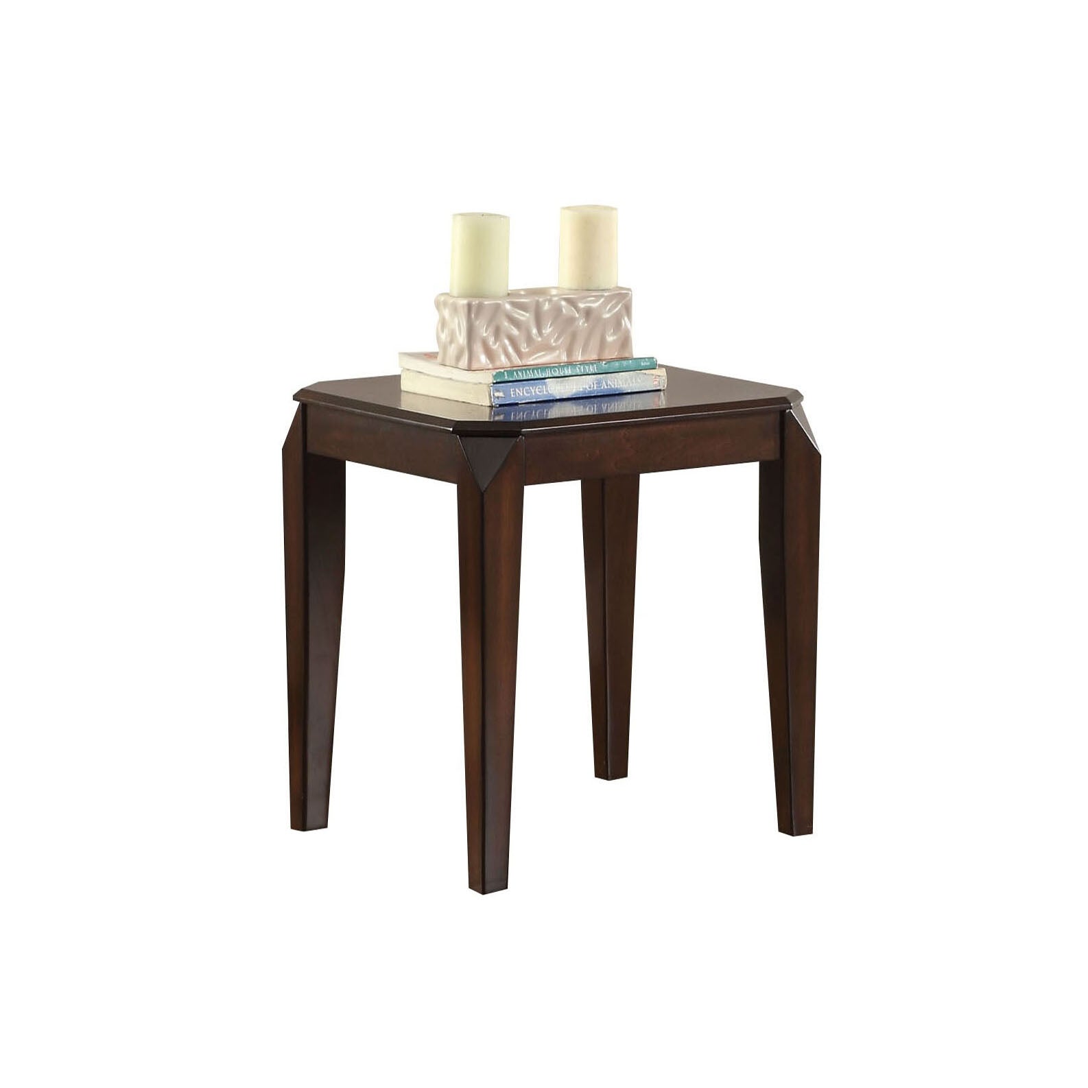 Walnut End Table With Tapered Leg Walnut Primary Living Space Poplar Square Wood