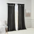 Twist Tab Lined Window Curtain Panel Black 50X108