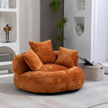 Coolmore Lazy Sofa Durable Comfort Lounger High Back Bean Bag Chair Couch With Three Pillows For Adults And Kids, Indoor & Outdoor, Single Gaming Sofa Chair For Bedroom,Office Orange Chenille Orange Foam Chenille 1 Seat