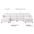 Modern Large Sectional Sofa, U Shape Modular Sectional Couch With Storage Function,123