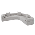 Arrived Oversized Combination Sofa,Curved Sofa,Upholstered 4 Seater Couch For Living Room, Modern Modular 3 Piece Free Combination, Semicircular Modular Sofaboucle, Gray Gray Polyester Primary Living Space Soft Tight Back Modern Square Arms Foam