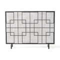 Fire Screen Black Silver Iron