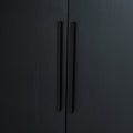4 Door Large Storage Retro Sideboard With Adjustable Shelves And Long Handles For Kitchen, Dining Room And Living Room Black Black Mdf
