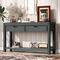 Console Table Entryway Table For Hallway Living Room With 2 Drawers And 1 Shelf Antique Green Mdf