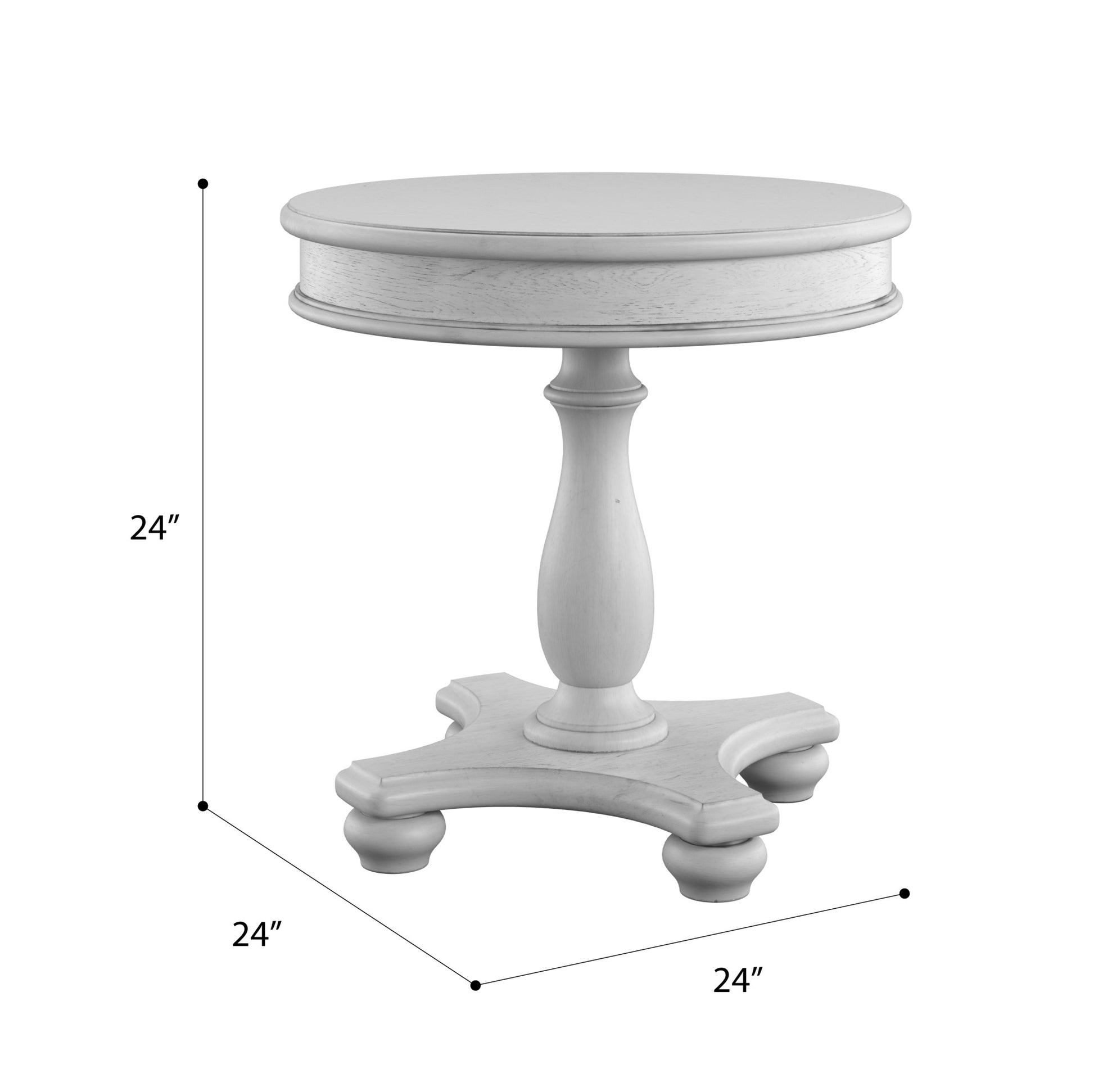 Mariano Gray Round End Table Gray Gray Round Solid Wood