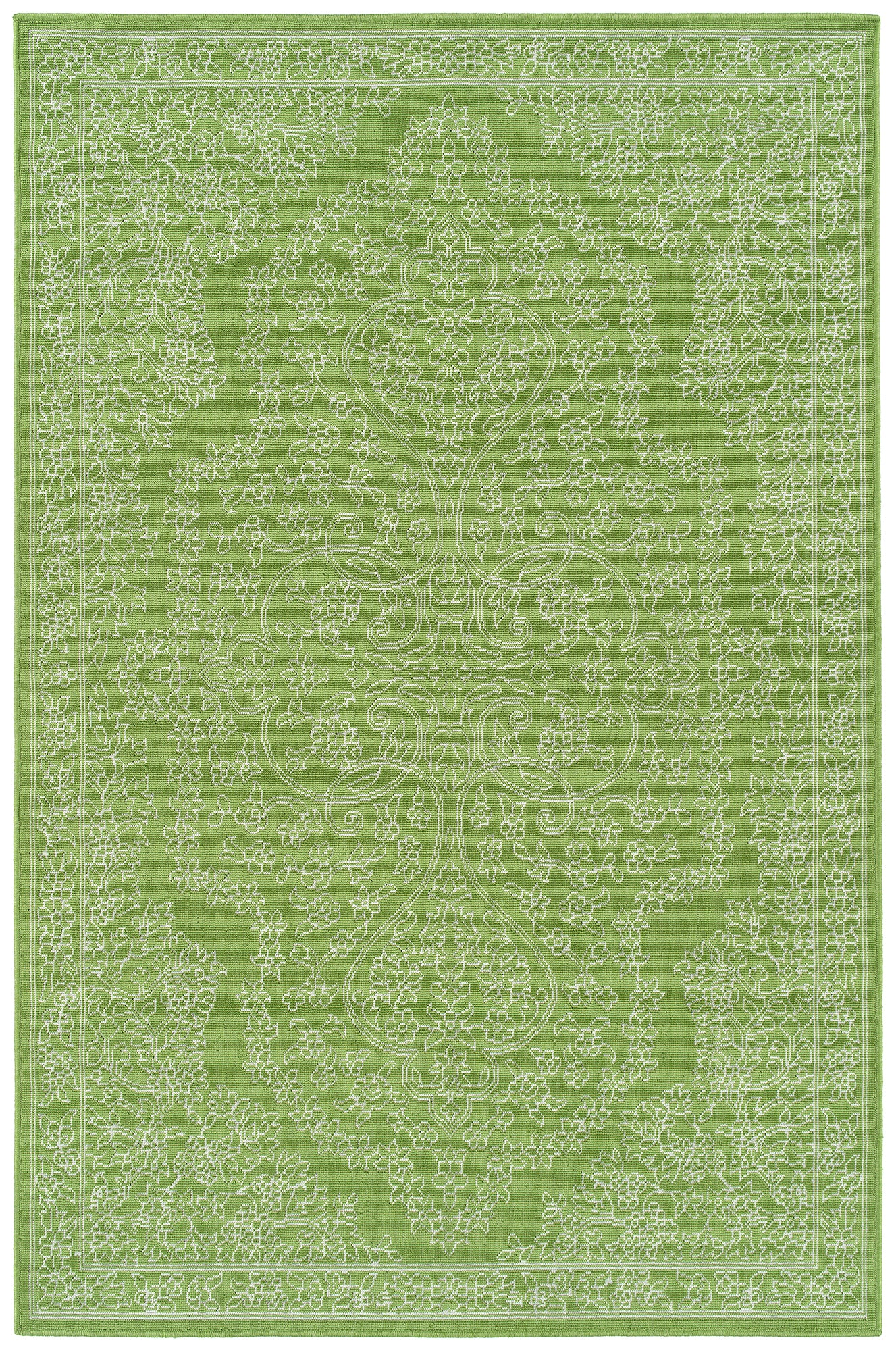 Transitional,Textured Loop Pile 5' X 7'6" Rectangle Area Rug Lime Green Polypropylene