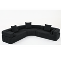 Arrived Oversized Combination Sofa,Curved Sofa,Upholstered 4 Seater Couch For Living Room, Modern Modular 3 Piece Free Combination, Semicircular Modular Sofaboucle, Black Black Polyester Primary Living Space Soft Tight Back Modern Square Arms Foam