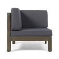 Brava X Back Right Corner Bench, Dark Grey Dark Grey Acacia Wood