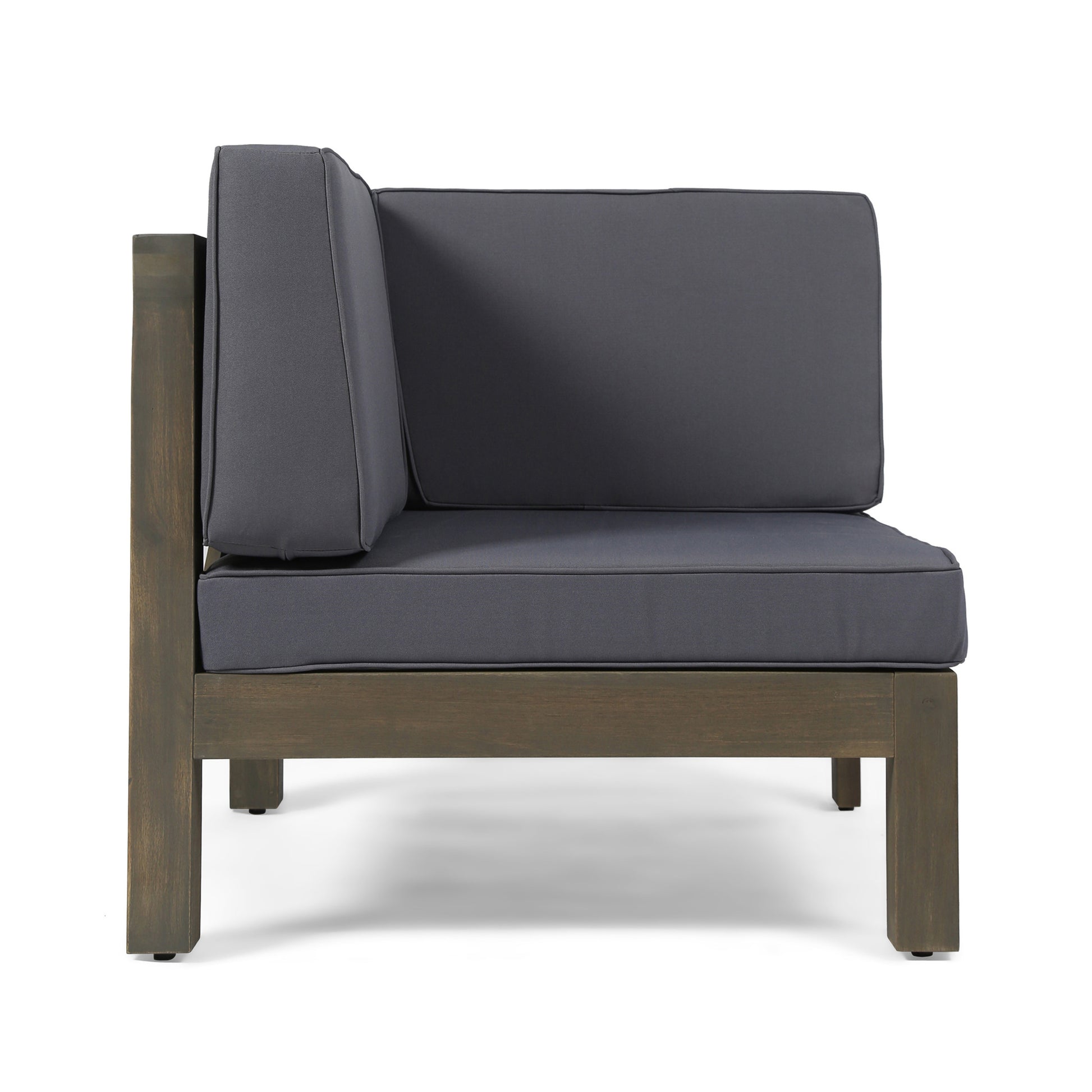 Brava X Back Right Corner Bench, Dark Grey Dark Grey Acacia Wood