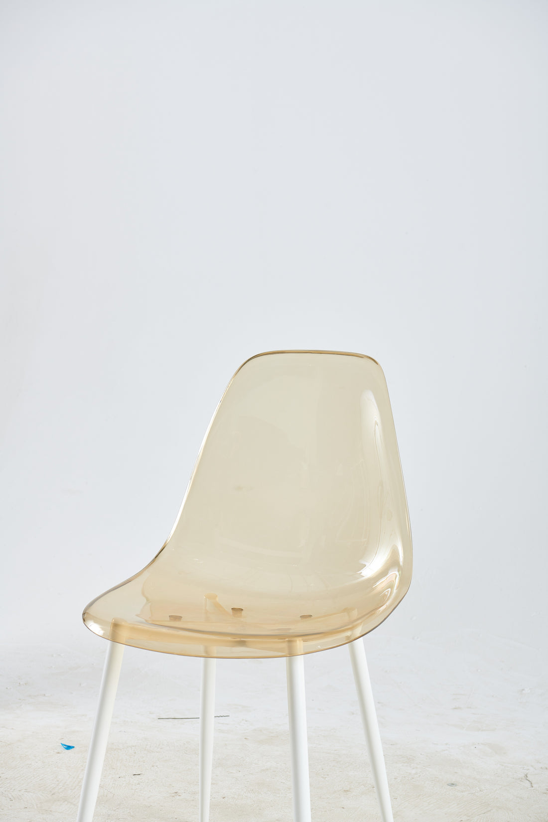 Dining Chair,Set Of 4,Metal Leg,Plastic Seat,Transparent Yellow Yellow White Iron Plastic