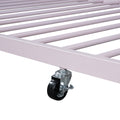 Twin Size Metal Platform Bed With Twin Size Trundle,House Shaped Headboard Design, Pink Twin Pink Metal