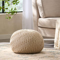 Hazel Pouf Ivory Cotton