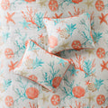 7 Piece Cotton Sateen Comforter Set Coral Cal King California King Coral Cotton