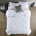 Oversized Down Alternative Comforter White Full Queen White Nylon