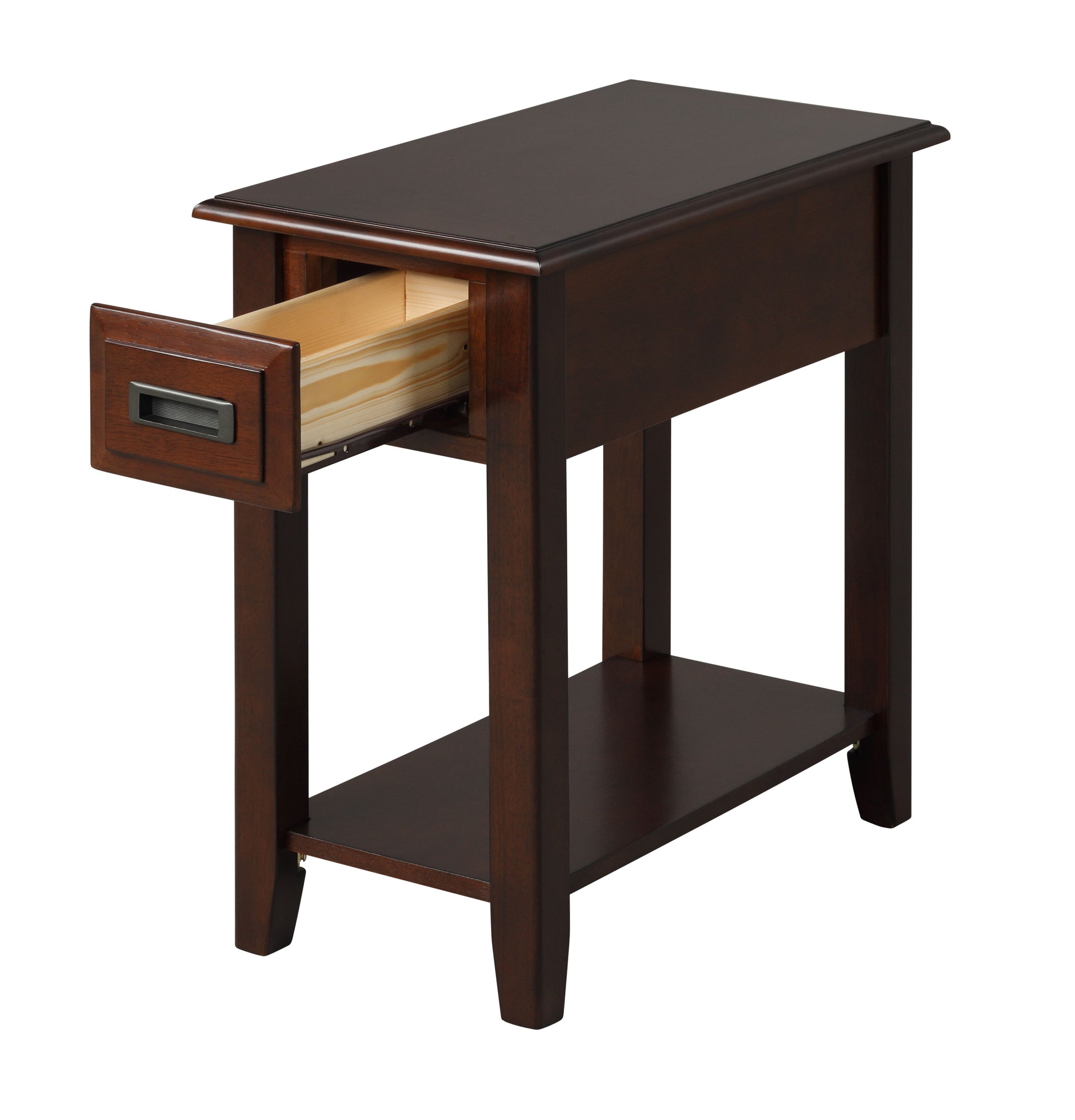 Dark Cherry 1 Drawer Accent Table With Shelf Cherry Primary Living Space Drawers Rectangular Solid Wood