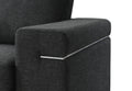 Gianna Black Linen Fabric Arm Chair Black Linen