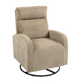 Jiada Upholstered Swivel Glider.Flannel Fabric.Rocking Chair For Nursery In Light Brown.Modern Style One Left Bag Light Brown Primary Living Space Foam Fabric Metal