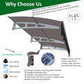 Da7934W Series Door Window Awning Canopy Made Of 0.137Inch Thick Crystal Solid Polycarbonate Sheet And Aluminum Alloy With Valance In Size Of 79