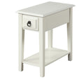 White 1 Drawer Accent Table With Shelf White Primary Living Space Drawers Rectangular Solid Wood