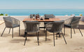 7 Pieces Patio Dining Set, All Weather Outdoor Furniture Set With Dining Table And Chairs, Acacia Wood Tabletop, Metal Frame, For For Garden, Backyard, Balcony, Grey Yes Grey Seats 6 Garden &