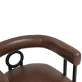 Coolmore Contemporary Designed Pu Fabric Upholstered Accent Dining Chair Barrel Side Chairs Kitchen Armchair For Living Room Set Of 2 Dark Brown Pu Dark Brown Dining Room Foam Pu Leather