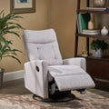 Glider Swivel Recliner Chair Light Grey Fabric