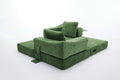 Modern Minimalist Sofa, Fold Out Sofa Bed, Convertible Chair Floor Couch & Sleeping Mattress For Living Room, Bedroom, Apartment, Removable Backrest, Green Green Chenille Soft Vintage Chenille 2 Seat