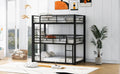 Metal Twin Size Triple Bunk Bed, Black Old Sku: Sm000230Aab 1 Box Spring Not Required Twin Black Metal Bedroom Metal
