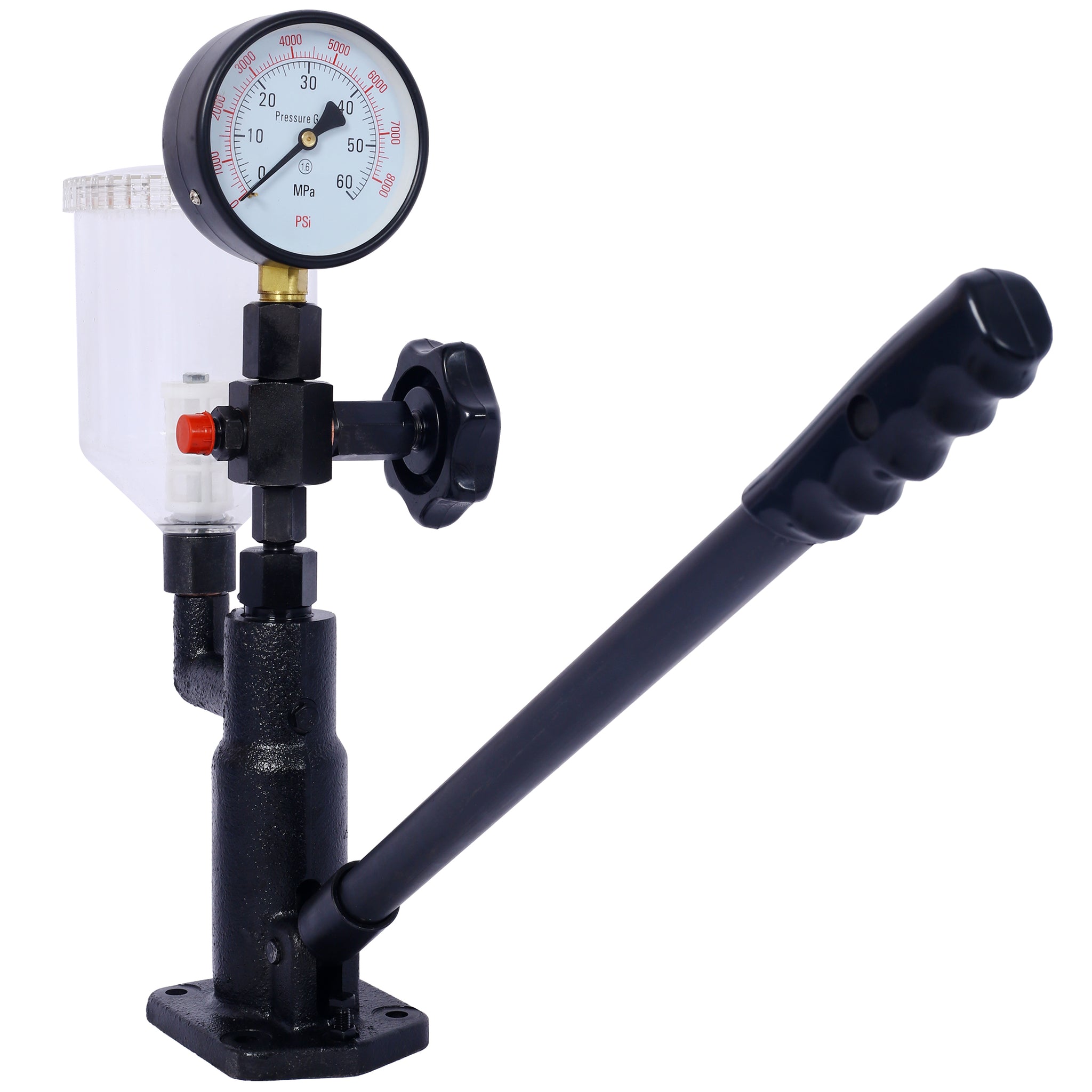 600Bar 8000Psi Diesel Fuel Injector Tester Diesel Injector Nozzle Tester With Dual Scale Gauge To Adjust Injector Nozzle Pressure And Testing Diesel Injector With Adjustable Hand Wheel Black Steel